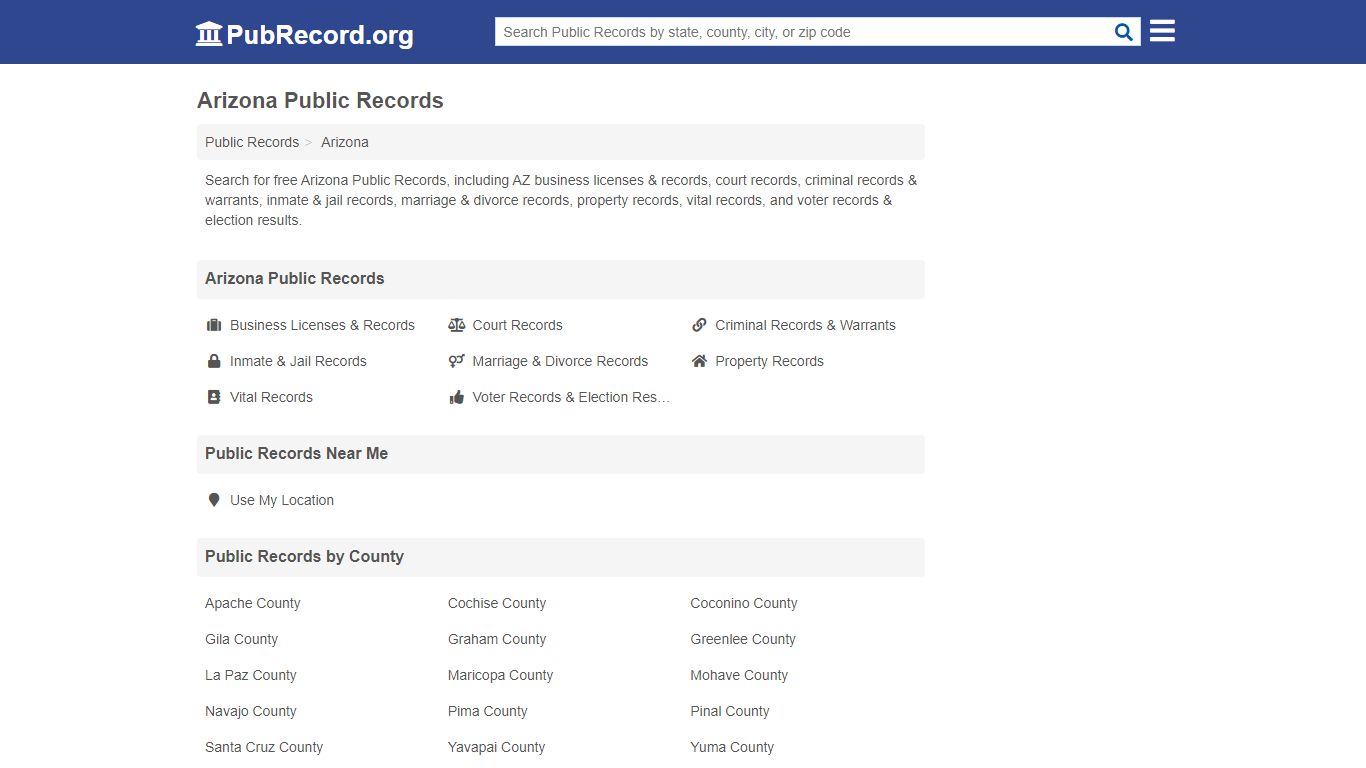 Free Arizona Public Records - PubRecord.org