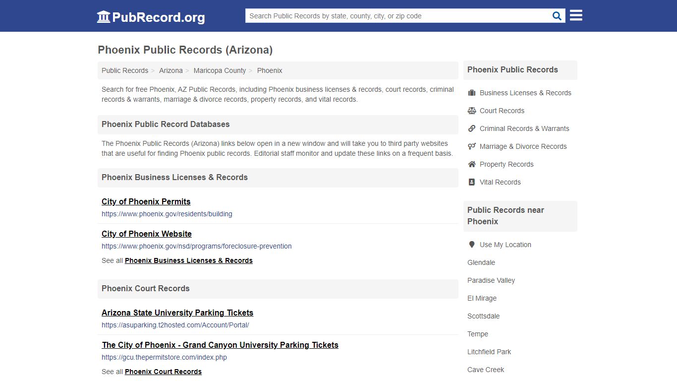 Free Phoenix Public Records (Arizona Public Records)